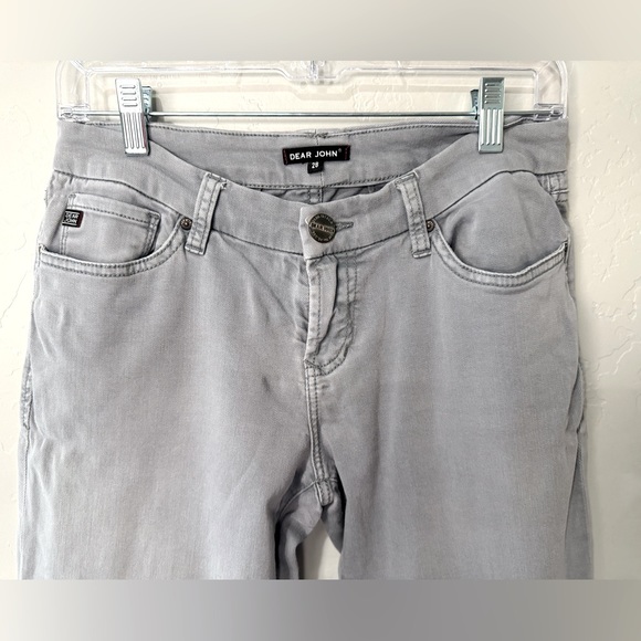 Dear John Jeans Cuffed Twill Knit Denim Trousers Gray SZ 28 - LIKE NEW! - Picture 4 of 16